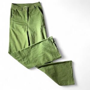 Y2K Princess‎ Polly Green Wide Leg Pants High Waist Trousers US 2
